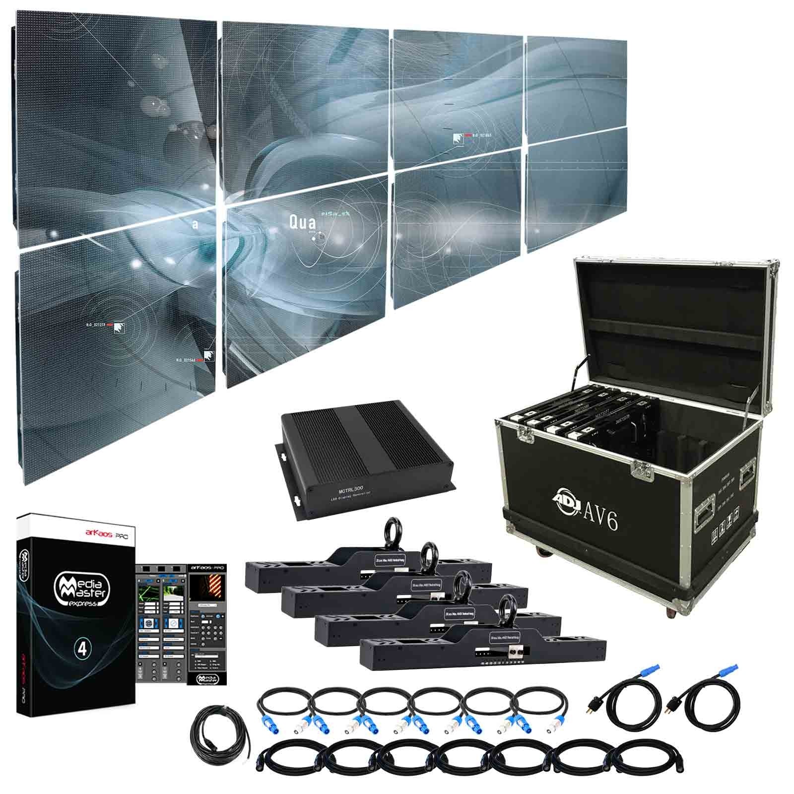 american-dj-av6x-6mm-led-video-wall-4x2-complete-system-package-with-rigging-bars-and-road-cases-8d8